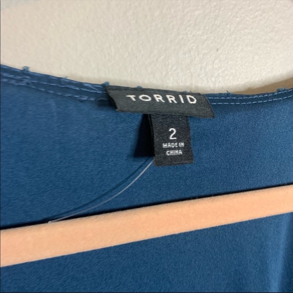 Torrid Floral Print Textured Chiffon Wrap Dress - Picture 3 of 8